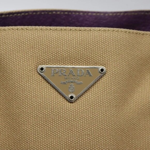 PRADA Tote Bag Canvas Beige Auth - Picture 6 of 16